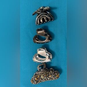 Elegant Silver and Gold Hair Claw Set